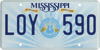 MS license plate LOY590
