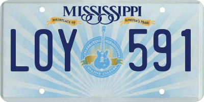 MS license plate LOY591