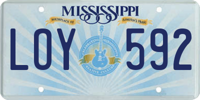 MS license plate LOY592