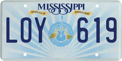 MS license plate LOY619