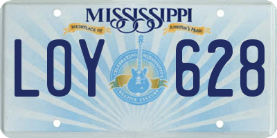 MS license plate LOY628