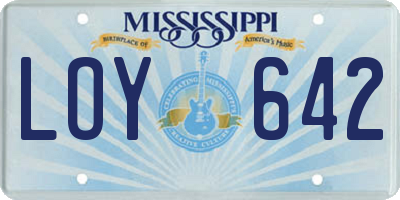 MS license plate LOY642