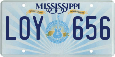 MS license plate LOY656