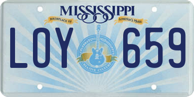 MS license plate LOY659