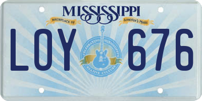 MS license plate LOY676