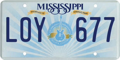 MS license plate LOY677