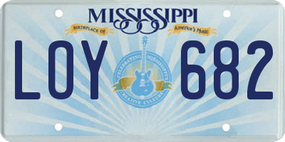 MS license plate LOY682