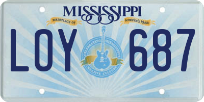 MS license plate LOY687