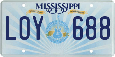 MS license plate LOY688