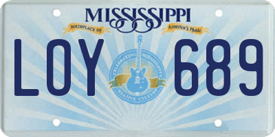MS license plate LOY689