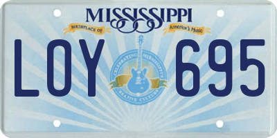 MS license plate LOY695