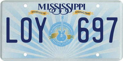 MS license plate LOY697