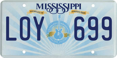 MS license plate LOY699