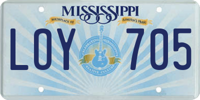 MS license plate LOY705