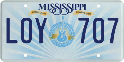 MS license plate LOY707