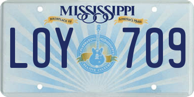MS license plate LOY709