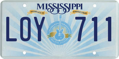 MS license plate LOY711