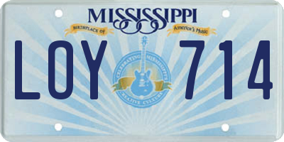 MS license plate LOY714