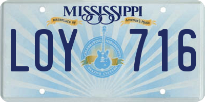 MS license plate LOY716