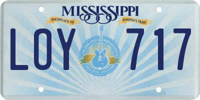 MS license plate LOY717