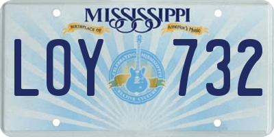 MS license plate LOY732