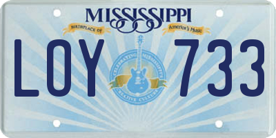 MS license plate LOY733