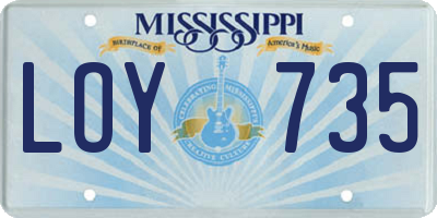 MS license plate LOY735