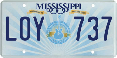 MS license plate LOY737