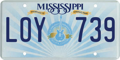 MS license plate LOY739