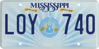 MS license plate LOY740