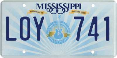 MS license plate LOY741
