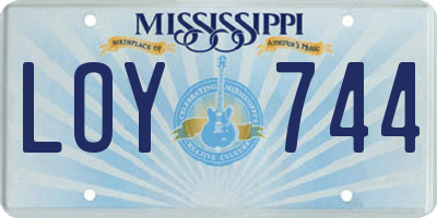 MS license plate LOY744