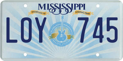 MS license plate LOY745