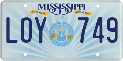 MS license plate LOY749