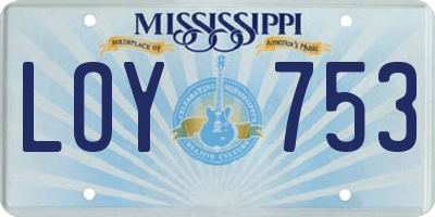 MS license plate LOY753