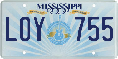MS license plate LOY755
