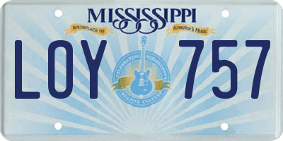 MS license plate LOY757