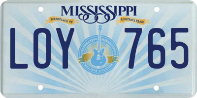 MS license plate LOY765