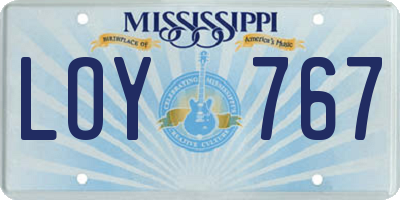 MS license plate LOY767