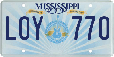 MS license plate LOY770