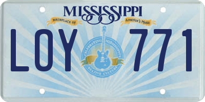 MS license plate LOY771