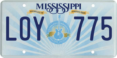 MS license plate LOY775