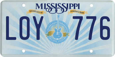 MS license plate LOY776