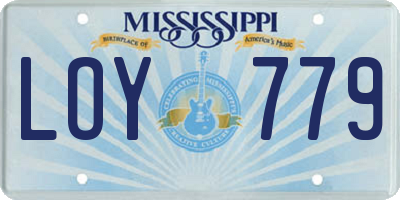 MS license plate LOY779