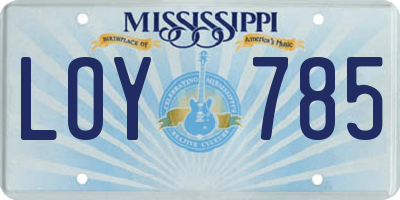 MS license plate LOY785