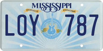 MS license plate LOY787