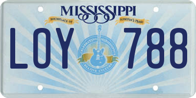 MS license plate LOY788