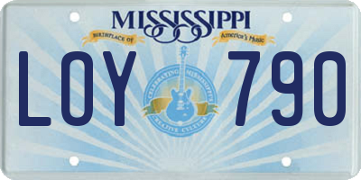 MS license plate LOY790