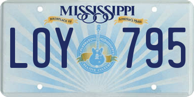 MS license plate LOY795