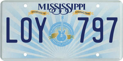 MS license plate LOY797